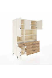 Kronos Dolap 9 Raflı 4 Çekmeceli 4 Kapaklı 132x59x195 Aytaşı-Aytaşı/Çam