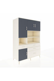 Kronos Dolap 9 Raflı 4 Çekmeceli 4 Kapaklı 132x59x195 Aytaşı-Antrasit/Aytaşı