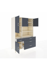 Kronos Dolap 9 Raflı 4 Çekmeceli 4 Kapaklı 132x59x195 Aytaşı-Antrasit/Antrasit