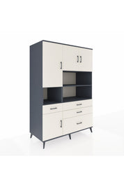 Kronos Dolap 9 Raflı 4 Çekmeceli 4 Kapaklı 132x59x195 Antrasit-Aytaşı/Aytaşı