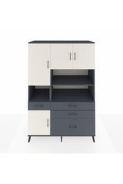 Kronos Dolap 9 Raflı 4 Çekmeceli 4 Kapaklı 132x59x195 Antrasit-Aytaşı/Antrasit