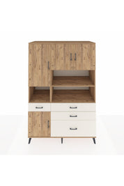 Kronos Dolap 9 Raflı 4 Çekmeceli 4 Kapaklı 132x59x195 Çam-Çam/Aytaşı