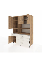 Kronos Dolap 9 Raflı 4 Çekmeceli 4 Kapaklı 132x59x195 Çam-Çam/Aytaşı