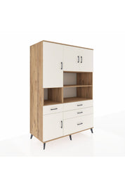 Kronos Dolap 9 Raflı 4 Çekmeceli 4 Kapaklı 132x59x195 Çam-Aytaşı/Aytaşı