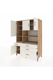 Kronos Dolap 9 Raflı 4 Çekmeceli 4 Kapaklı 132x59x195 Çam-Aytaşı/Aytaşı