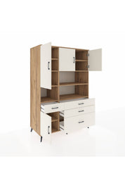 Kronos Dolap 9 Raflı 4 Çekmeceli 4 Kapaklı 132x59x195 Çam-Aytaşı/Aytaşı