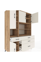 Kronos Dolap 9 Raflı 4 Çekmeceli 4 Kapaklı 132x59x195 Çam-Aytaşı/Aytaşı