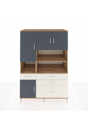 Kronos Dolap 9 Raflı 4 Çekmeceli 4 Kapaklı 132x59x195 Çam-Antrasit/Aytaşı