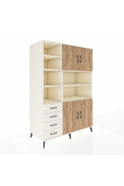 Kronos Dolap 9 Raflı 4 Çekmeceli 4 Kapaklı 132x59x195 Aytaşı-Çam/Aytaşı
