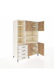 Kronos Dolap 9 Raflı 4 Çekmeceli 4 Kapaklı 132x59x195 Aytaşı-Çam/Aytaşı