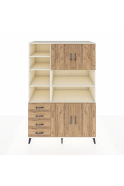Kronos Dolap 9 Raflı 4 Çekmeceli 4 Kapaklı 132x59x195 Aytaşı-Çam/Çam