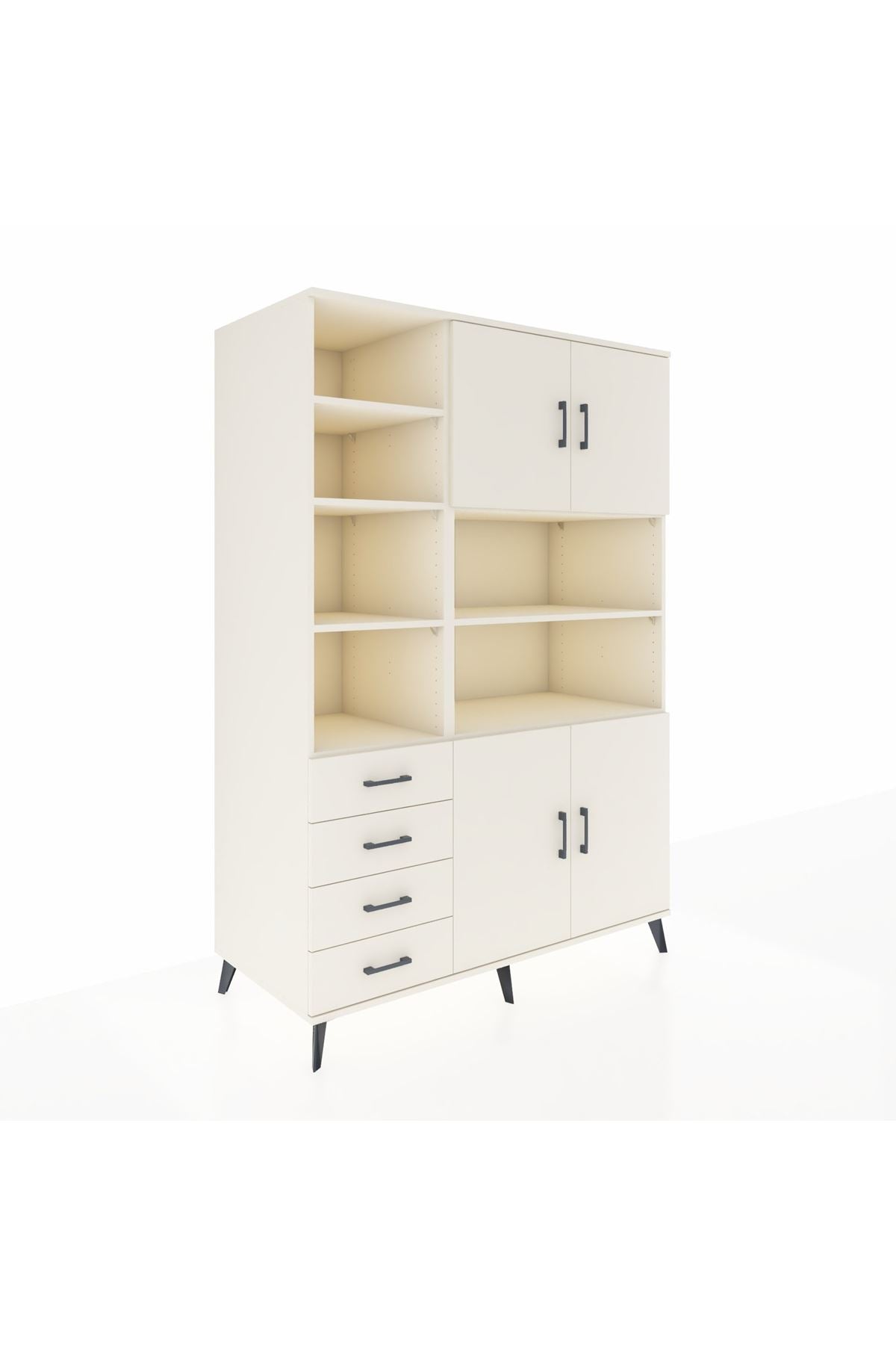 Kronos Dolap 9 Raflı 4 Çekmeceli 4 Kapaklı 132x59x195 Aytaşı-Aytaşı/Aytaşı