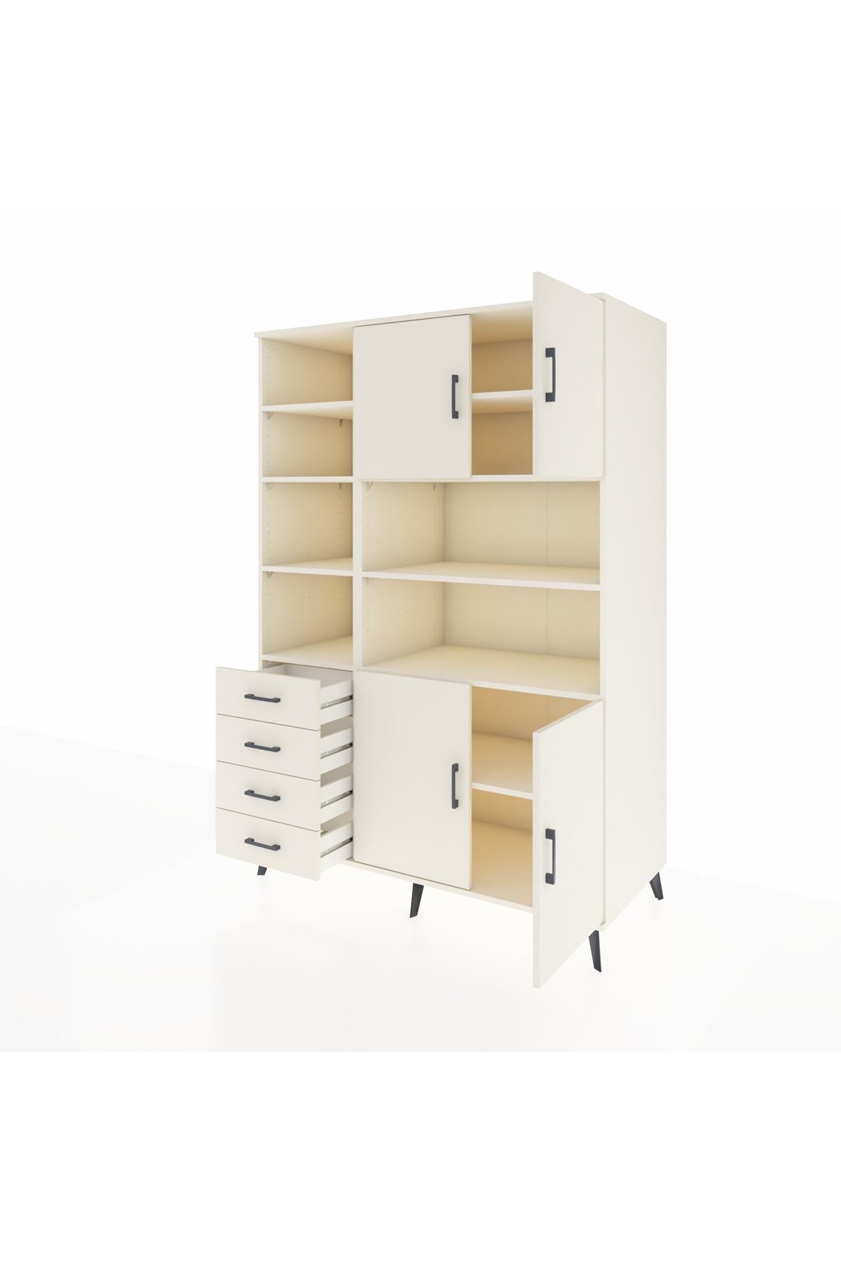 Kronos Dolap 9 Raflı 4 Çekmeceli 4 Kapaklı 132x59x195 Aytaşı-Aytaşı/Aytaşı