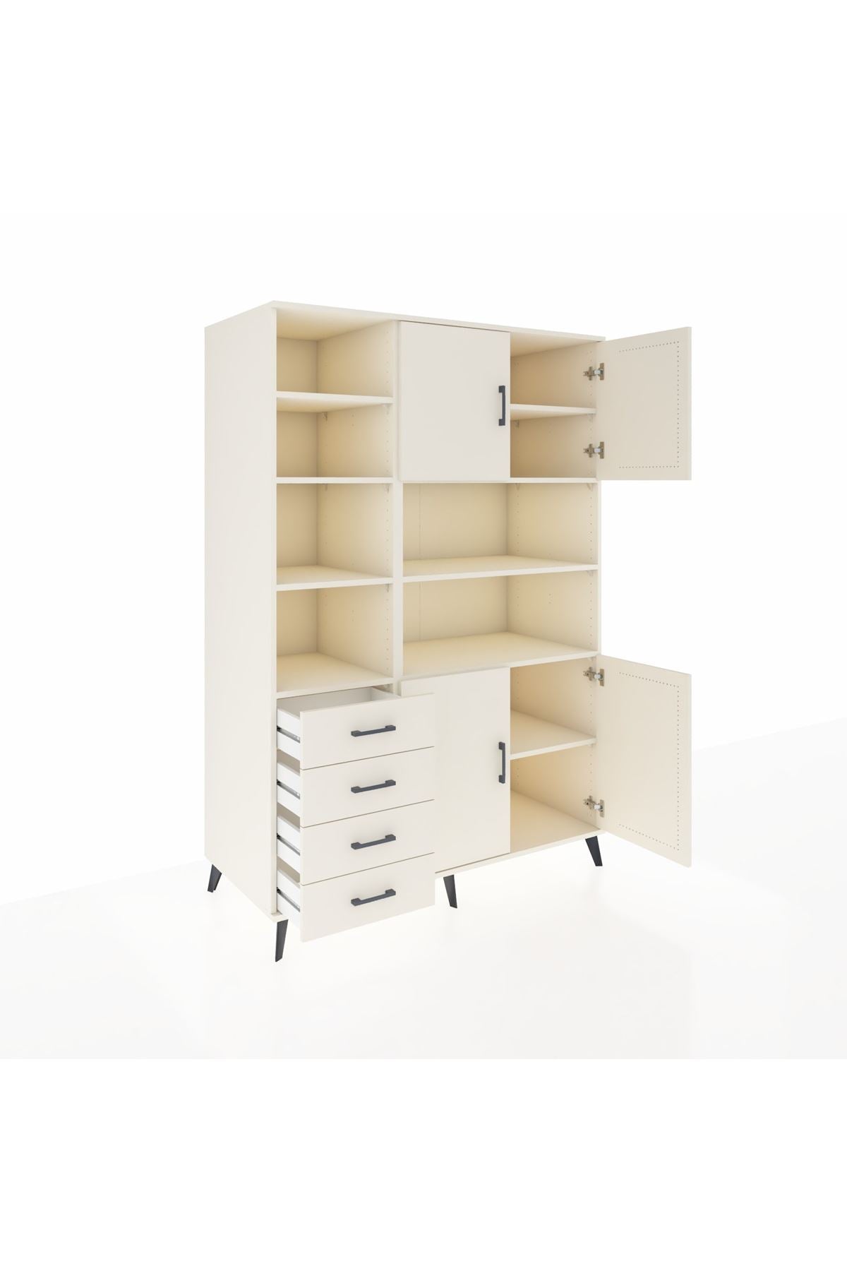 Kronos Dolap 9 Raflı 4 Çekmeceli 4 Kapaklı 132x59x195 Aytaşı-Aytaşı/Aytaşı