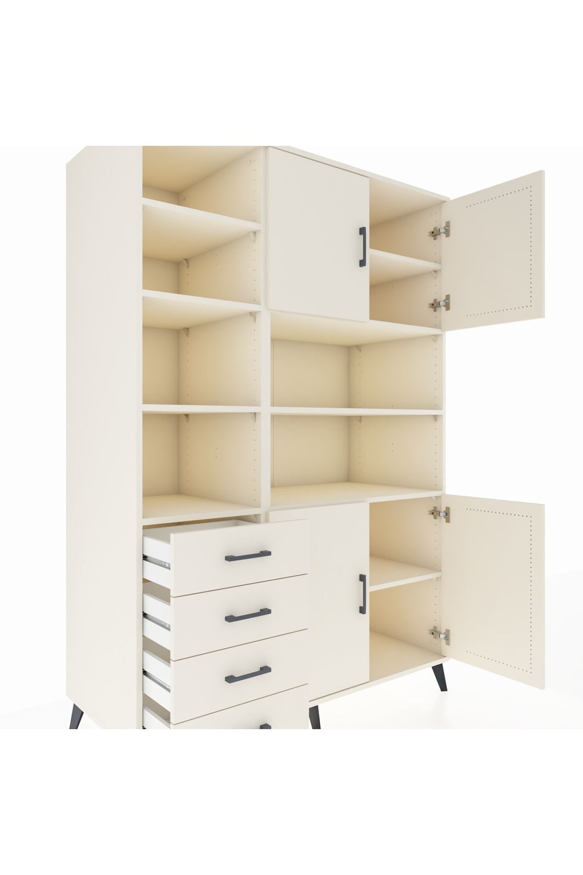 Kronos Dolap 9 Raflı 4 Çekmeceli 4 Kapaklı 132x59x195 Aytaşı-Aytaşı/Aytaşı