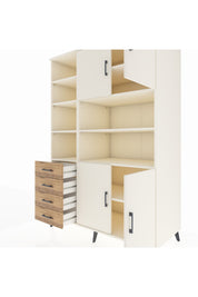 Kronos Dolap 9 Raflı 4 Çekmeceli 4 Kapaklı 132x59x195 Aytaşı-Aytaşı/Çam