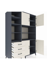 Kronos Dolap 9 Raflı 4 Çekmeceli 4 Kapaklı 132x59x195 Antrasit-Aytaşı/Aytaşı