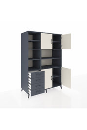 Kronos Dolap 9 Raflı 4 Çekmeceli 4 Kapaklı 132x59x195 Antrasit-Aytaşı/Antrasit