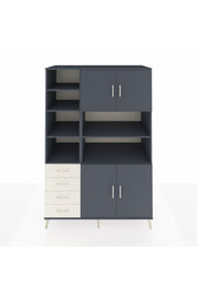 Kronos Dolap 9 Raflı 4 Çekmeceli 4 Kapaklı 132x59x195 Antrasit-Antrasit/Aytaşı