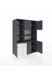 Kronos Dolap 9 Raflı 4 Çekmeceli 4 Kapaklı 132x59x195 Antrasit-Antrasit/Aytaşı