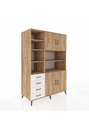 Kronos Dolap 9 Raflı 4 Çekmeceli 4 Kapaklı 132x59x195 Çam-Çam/Aytaşı