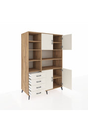 Kronos Dolap 9 Raflı 4 Çekmeceli 4 Kapaklı 132x59x195 Çam-Aytaşı/Aytaşı