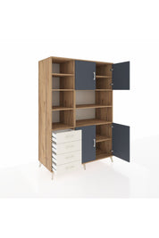 Kronos Dolap 9 Raflı 4 Çekmeceli 4 Kapaklı 132x59x195 Çam-Antrasit/Aytaşı