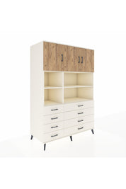 Kronos Dolap 8 Raflı 8 Çekmeceli 3 Kapaklı 132x59x195 Aytaşı-Çam/Aytaşı