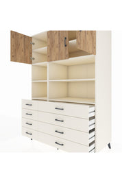 Kronos Dolap 8 Raflı 8 Çekmeceli 3 Kapaklı 132x59x195 Aytaşı-Çam/Aytaşı