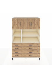 Kronos Dolap 8 Raflı 8 Çekmeceli 3 Kapaklı 132x59x195 Aytaşı-Çam/Çam