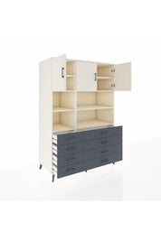 Kronos Dolap 8 Raflı 8 Çekmeceli 3 Kapaklı 132x59x195 Aytaşı-Aytaşı/Antrasit