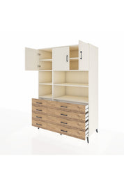 Kronos Dolap 8 Raflı 8 Çekmeceli 3 Kapaklı 132x59x195 Aytaşı-Aytaşı/Çam