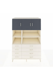 Kronos Dolap 8 Raflı 8 Çekmeceli 3 Kapaklı 132x59x195 Aytaşı-Antrasit/Aytaşı