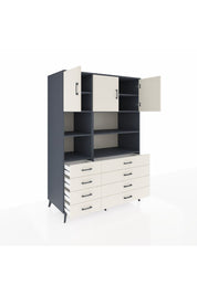 Kronos Dolap 8 Raflı 8 Çekmeceli 3 Kapaklı 132x59x195 Antrasit-Aytaşı/Aytaşı