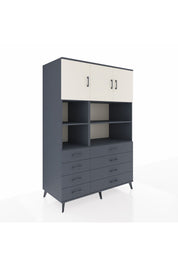 Kronos Dolap 8 Raflı 8 Çekmeceli 3 Kapaklı 132x59x195 Antrasit-Aytaşı/Antrasit