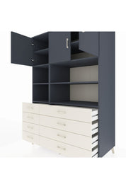 Kronos Dolap 8 Raflı 8 Çekmeceli 3 Kapaklı 132x59x195 Antrasit-Antrasit/Aytaşı