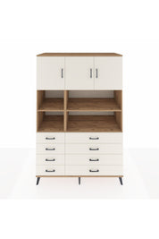 Kronos Dolap 8 Raflı 8 Çekmeceli 3 Kapaklı 132x59x195 Çam-Aytaşı/Aytaşı