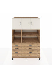 Kronos Dolap 8 Raflı 8 Çekmeceli 3 Kapaklı 132x59x195 Çam-Aytaşı/Çam