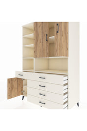 Kronos Dolap 8 Raflı 5 Çekmeceli 3 Kapaklı 132x59x195 Aytaşı-Çam/Aytaşı