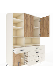 Kronos Dolap 8 Raflı 5 Çekmeceli 3 Kapaklı 132x59x195 Aytaşı-Çam/Aytaşı
