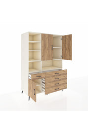 Kronos Dolap 8 Raflı 5 Çekmeceli 3 Kapaklı 132x59x195 Aytaşı-Çam/Çam