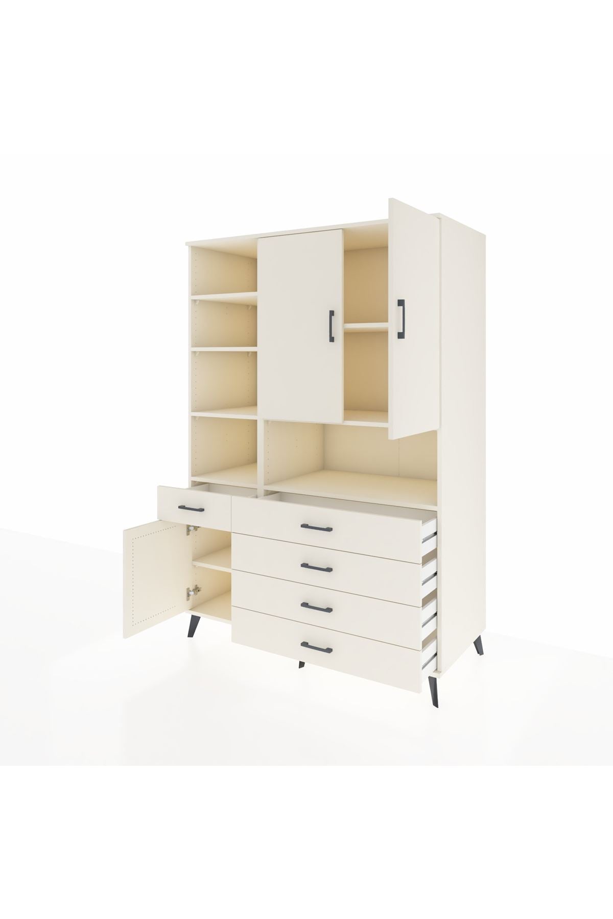 Kronos Dolap 8 Raflı 5 Çekmeceli 3 Kapaklı 132x59x195 Aytaşı-Aytaşı/Aytaşı