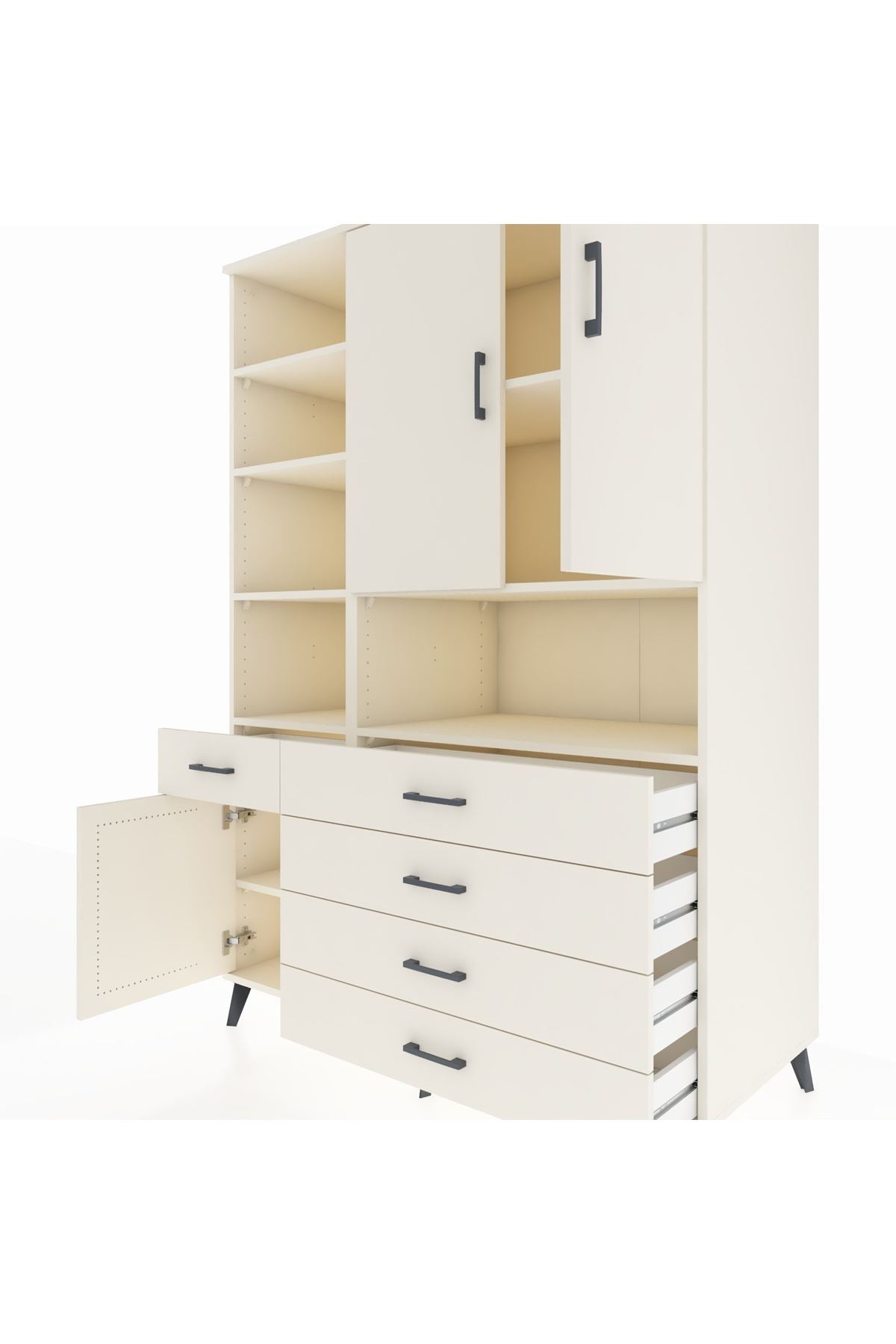 Kronos Dolap 8 Raflı 5 Çekmeceli 3 Kapaklı 132x59x195 Aytaşı-Aytaşı/Aytaşı