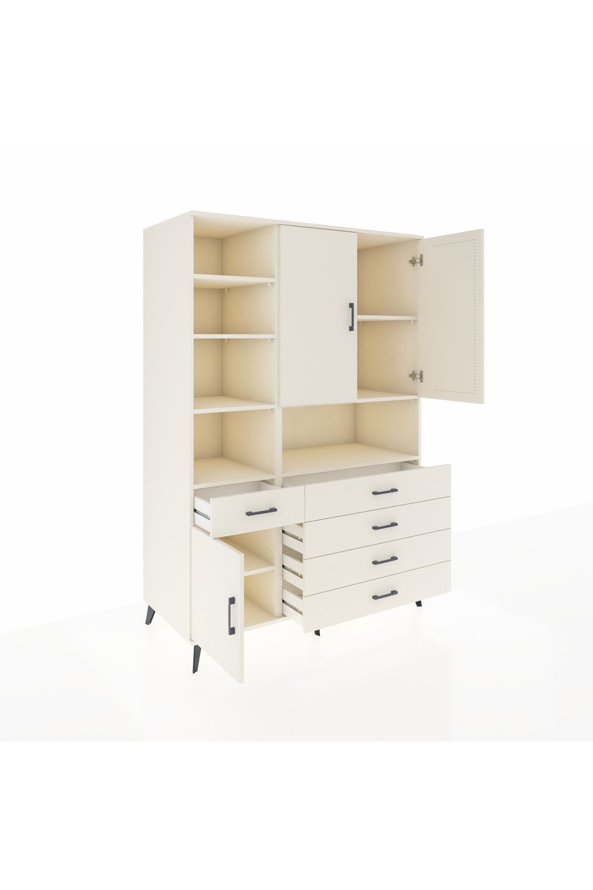 Kronos Dolap 8 Raflı 5 Çekmeceli 3 Kapaklı 132x59x195 Aytaşı-Aytaşı/Aytaşı