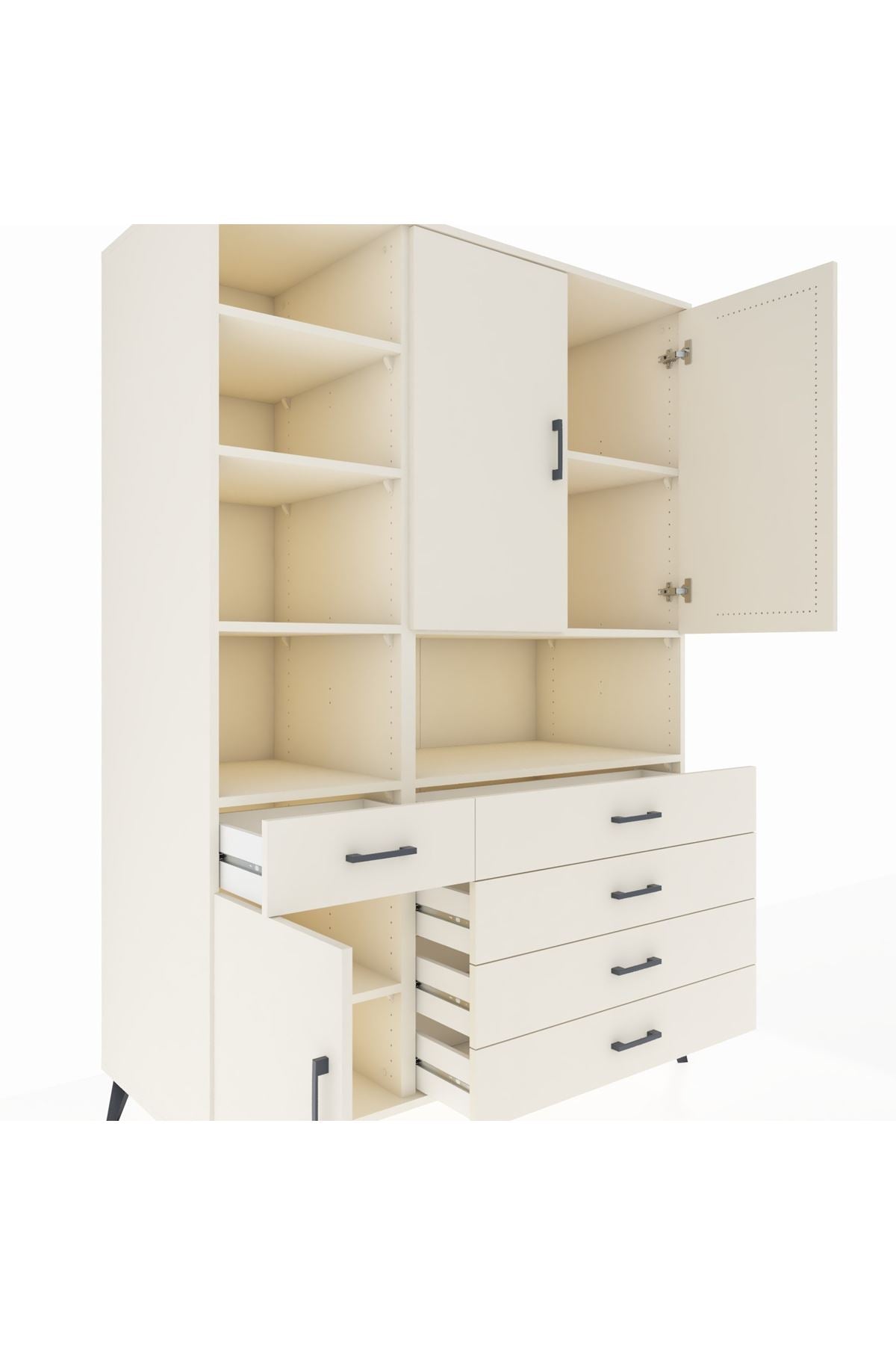 Kronos Dolap 8 Raflı 5 Çekmeceli 3 Kapaklı 132x59x195 Aytaşı-Aytaşı/Aytaşı