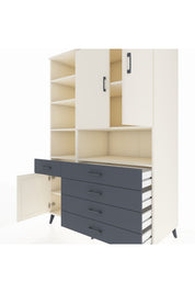 Kronos Dolap 8 Raflı 5 Çekmeceli 3 Kapaklı 132x59x195 Aytaşı-Aytaşı/Antrasit