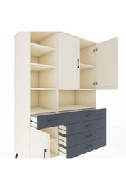 Kronos Dolap 8 Raflı 5 Çekmeceli 3 Kapaklı 132x59x195 Aytaşı-Aytaşı/Antrasit