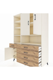 Kronos Dolap 8 Raflı 5 Çekmeceli 3 Kapaklı 132x59x195 Aytaşı-Aytaşı/Çam