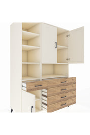 Kronos Dolap 8 Raflı 5 Çekmeceli 3 Kapaklı 132x59x195 Aytaşı-Aytaşı/Çam
