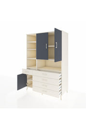 Kronos Dolap 8 Raflı 5 Çekmeceli 3 Kapaklı 132x59x195 Aytaşı-Antrasit/Aytaşı